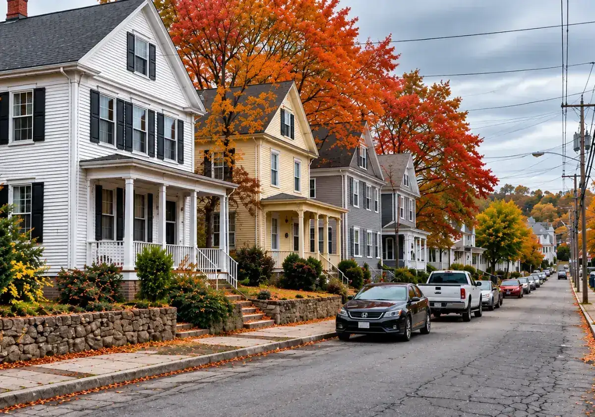 Historic colonial homes in Downtown Woburn, MA